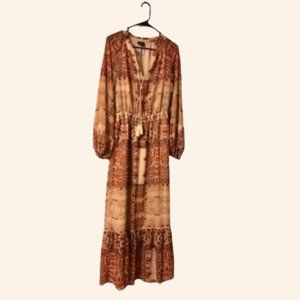 Mossimo Boho Ruffle Long Sleeve Maxi Dress (S)